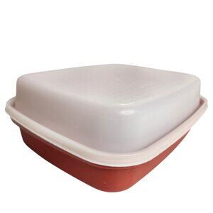 Vintage Tupperware #1518-4 Paprika Red Jr Season-N-Serve Meat Marinade Container